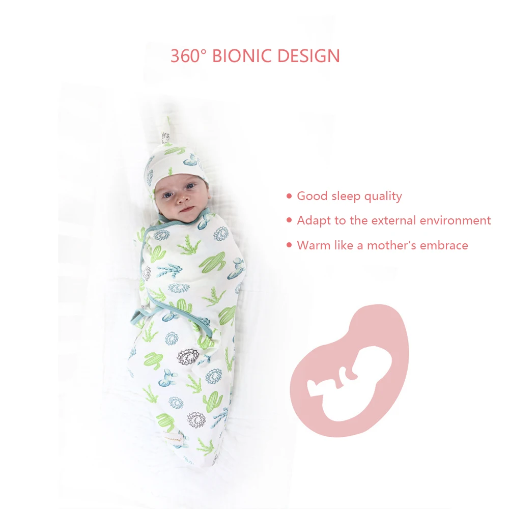 Miracle Baby Sleeping Bag Newborn Swaddle Newborn Envelope Cocoon Wrap Soft 100% Cotton 0-6 Months Sleep Blanket Infant Creeper