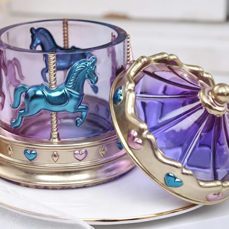 Decorative Carousel Silicone Mold Set for Resin Box and Cup Making E0BF