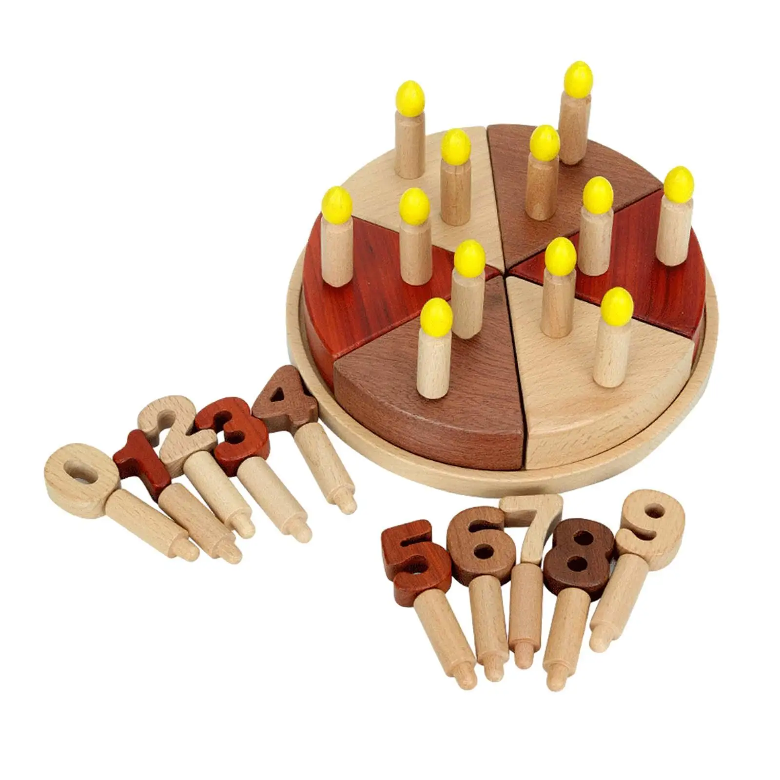 Wooden Birthday Cake Toys DIY Montessori Kitchen Toys for Boys Preschool Baby