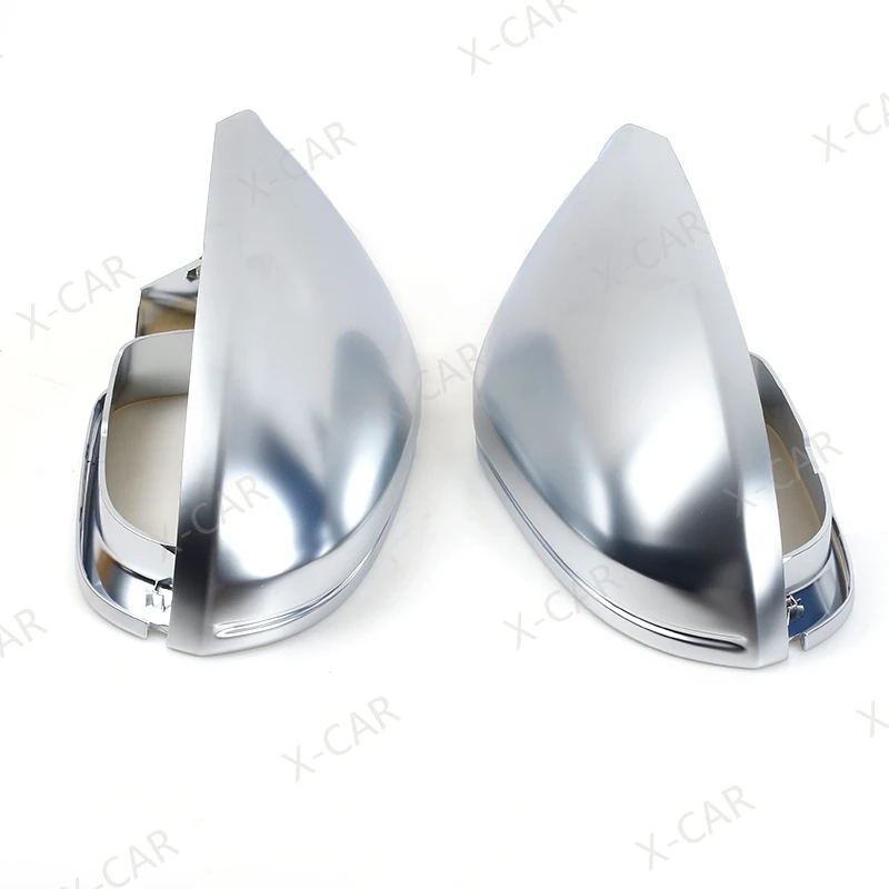 1Pair Matte Chrome Rearview Side Mirror Cover House Cap Lid For Audi A6 S6 C7 4G 2012 2013 2014 2015 2016 2017 2018