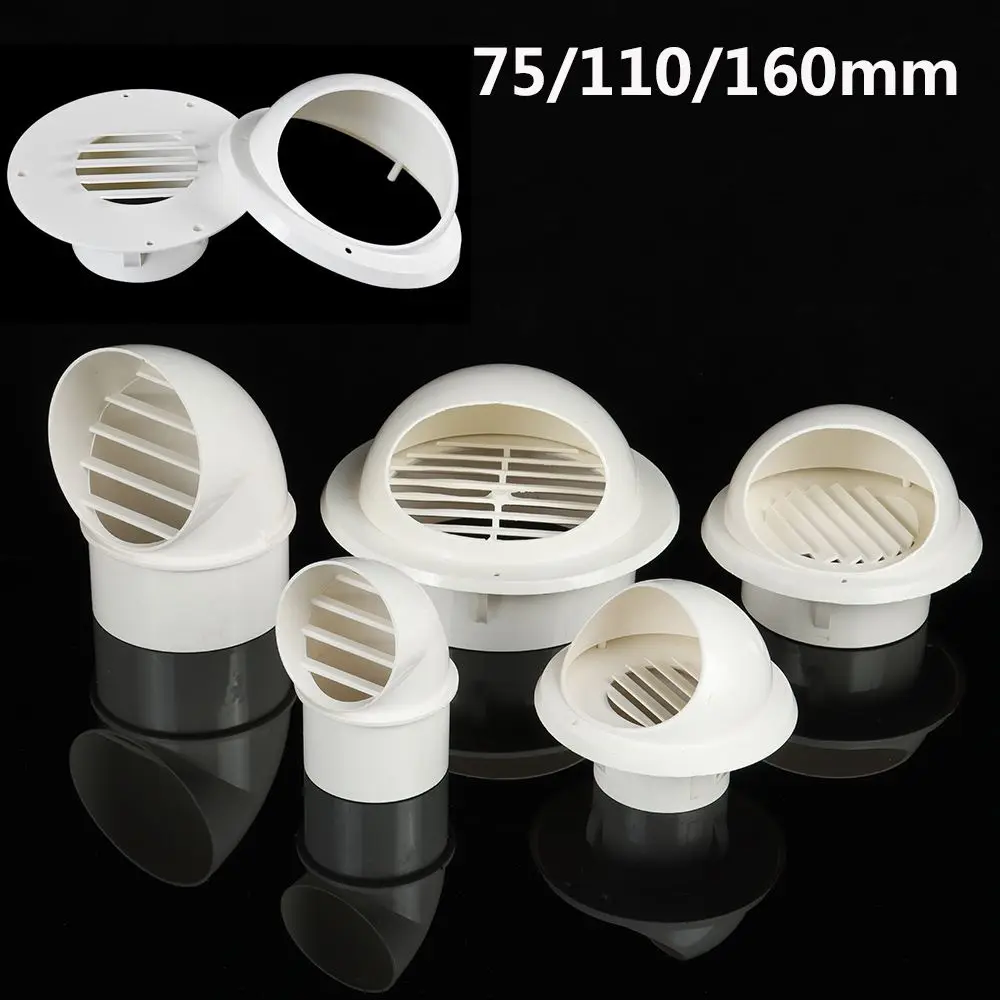 PVC Wall Ceiling Air Vent Ducting Ventilation Exhaust Grille Cover Home Tube Outlet Vent Cap