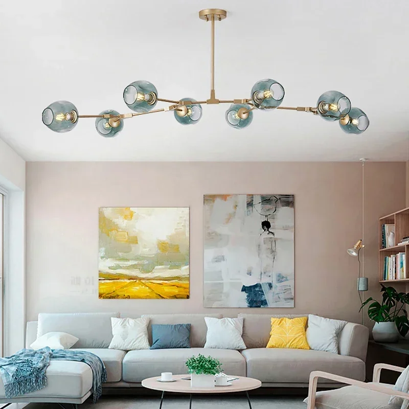 Modern Glass LED Chandeliers Nordic Style Ideal for Dining Room Kitchen Lighting Elegant Design