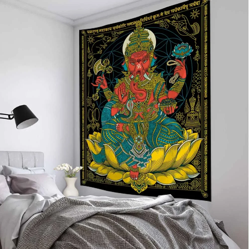 Indian Buddha Mandala Tapestry Meditation Art Printed Wall Tapestry Hippie Psychedelic Bohemian Wall Art Deco Yoga Mat