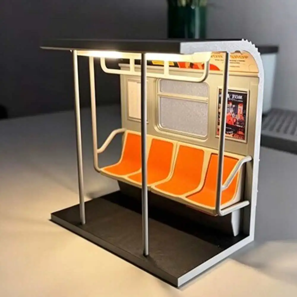 LED Night Light Subway Train Light Unique Design Creative Design Train Table Lamp 3D Printing Desk Decor Retro LED Car Model
