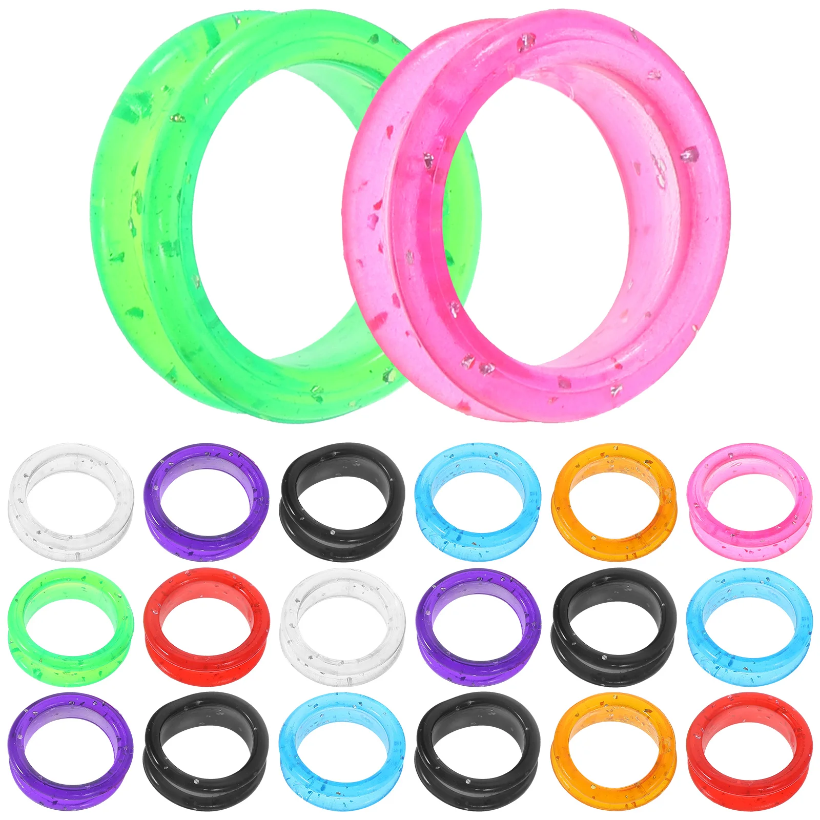 

20pcs Hair Finger Grips Protective Cover Rings Insert Cutting Shears Silicone Circle Pets Thumb Inserts Rings For Scissors Ring