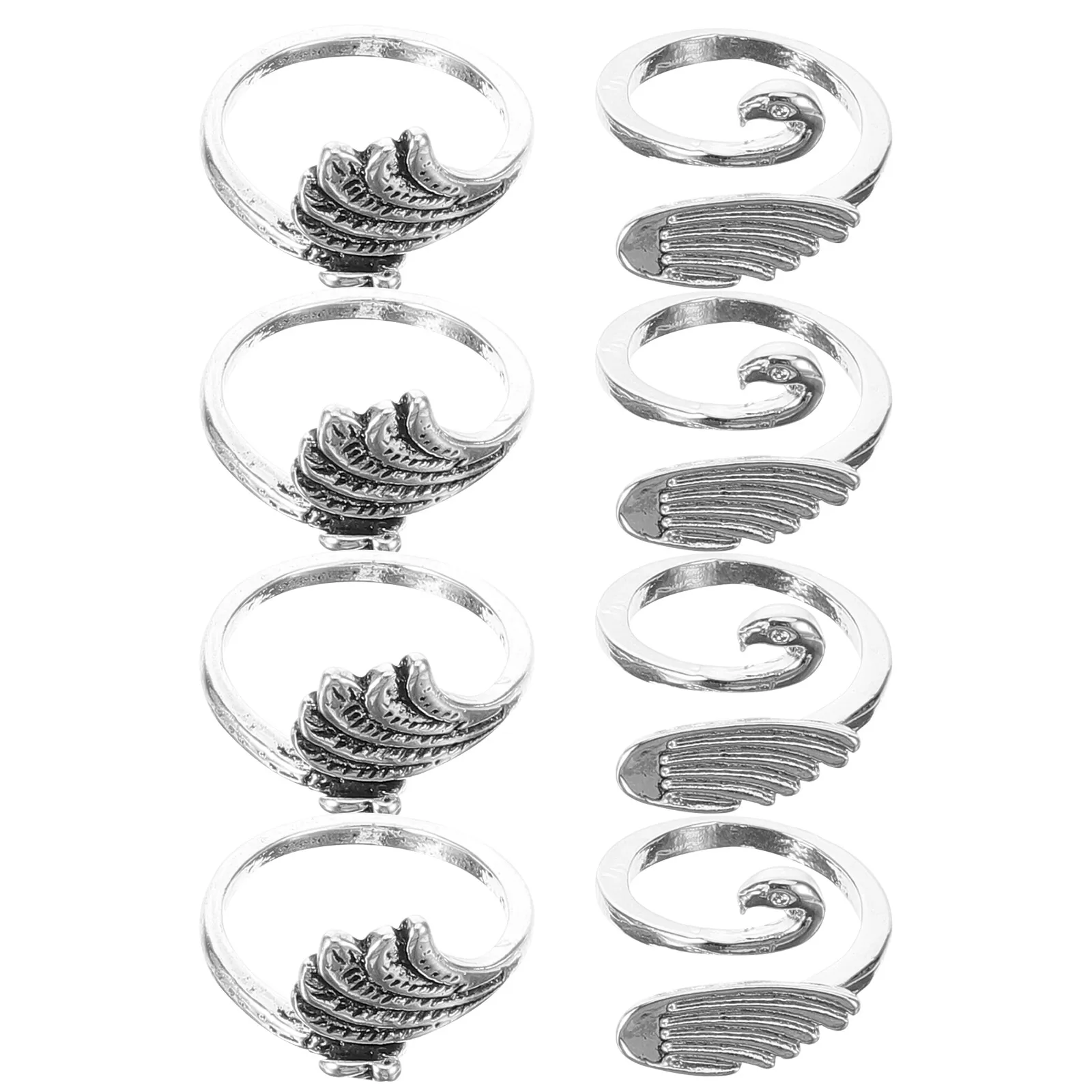 

8 Pcs Crochet Ring Tool Knitting Tools and Accessories Adjustable Supplies Finger Rings Silver Aesthetic