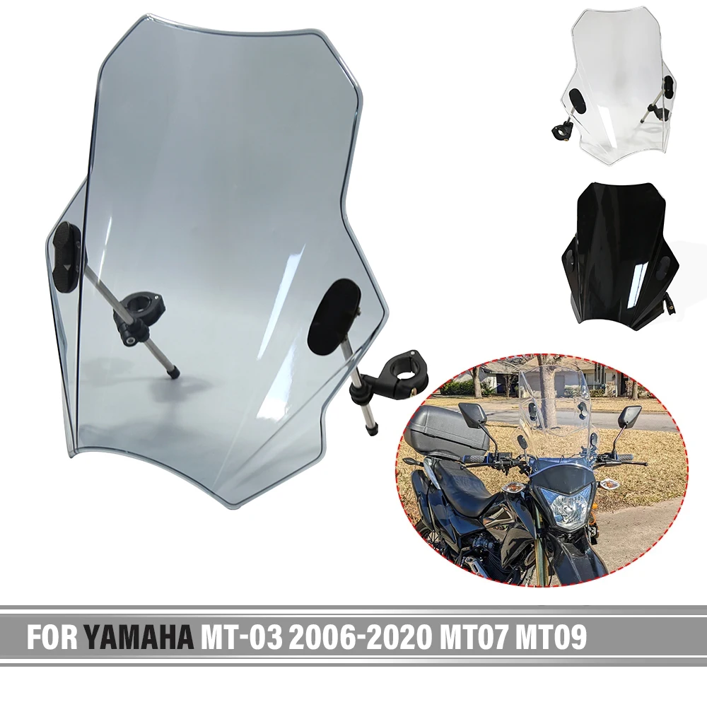 

New Universal For YAMAHA MT-03 MT03 MT 03 2006 - 2022 MT07 MT09 Motorcycle Windscreen Windshield Covers Motorbikes Deflector