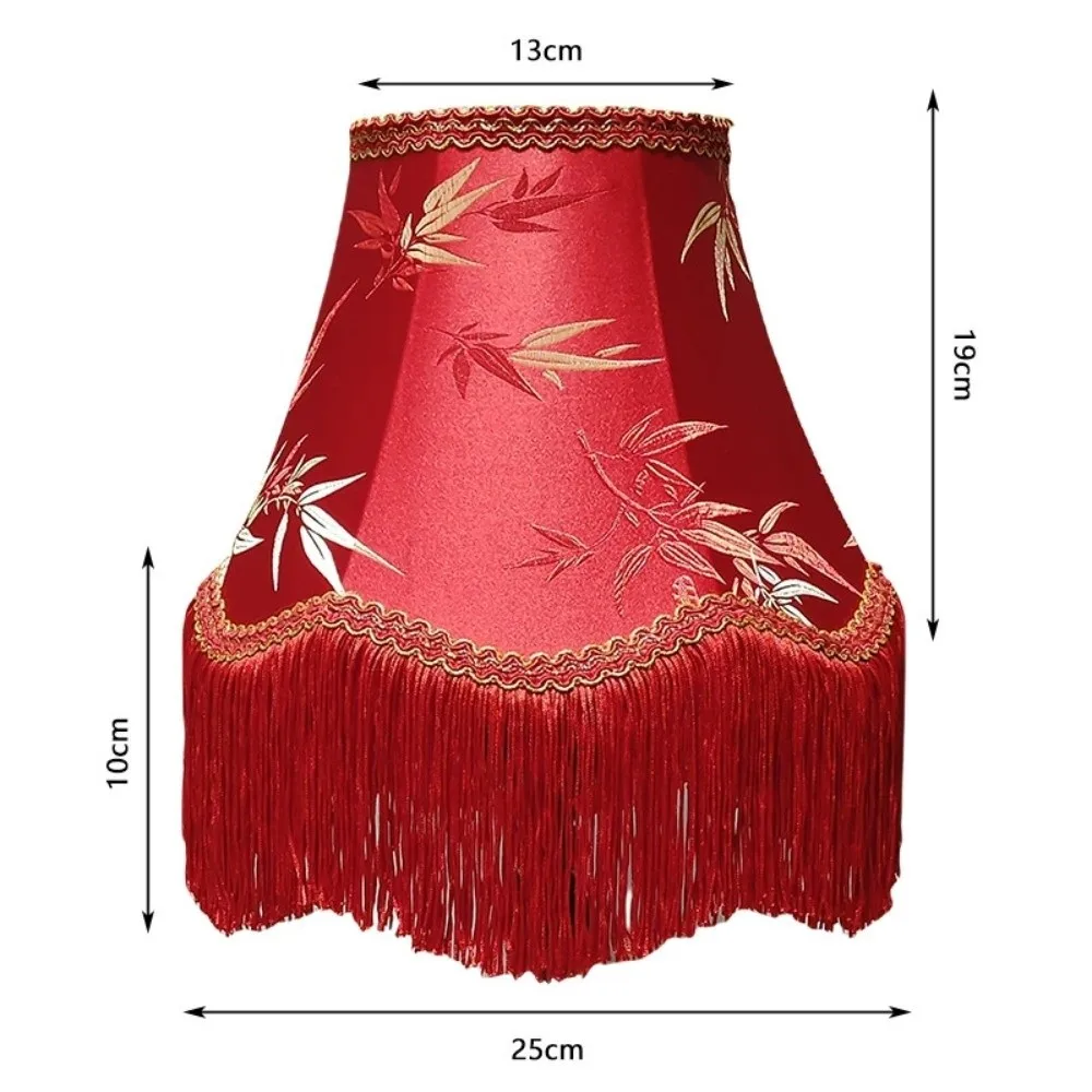 Multipurpose Fabric Texture Lampshade Tassel Fringe Flared Fabric Lampshade Textured Tassels Tassel Lamp Shade Bedroom