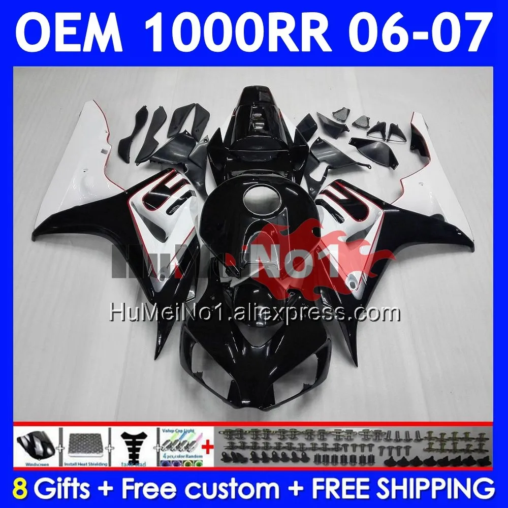 100% Fit Injection For HONDA CBR 1000 RR CC 1000RR 1000CC 60No.16 CBR1000 RR CBR1000RR 2006 2007 06 07 OEM Fairing White black