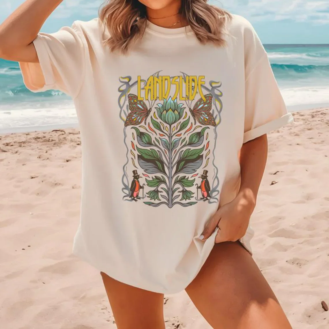 Landslide T-Shirt, 70s Rock Inspired Tee, Retro Concert Shirt, Boho Music Lover Top