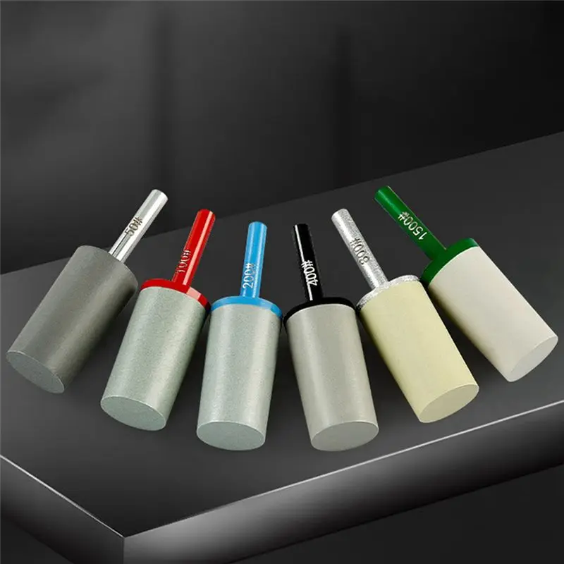 ABKJ-Cylinder Diamond Grinding Bits 1500 Grit With 6Mm Resin Diamond Grinding Burrs Heads Rotary Tool, Easy To Use Durable
