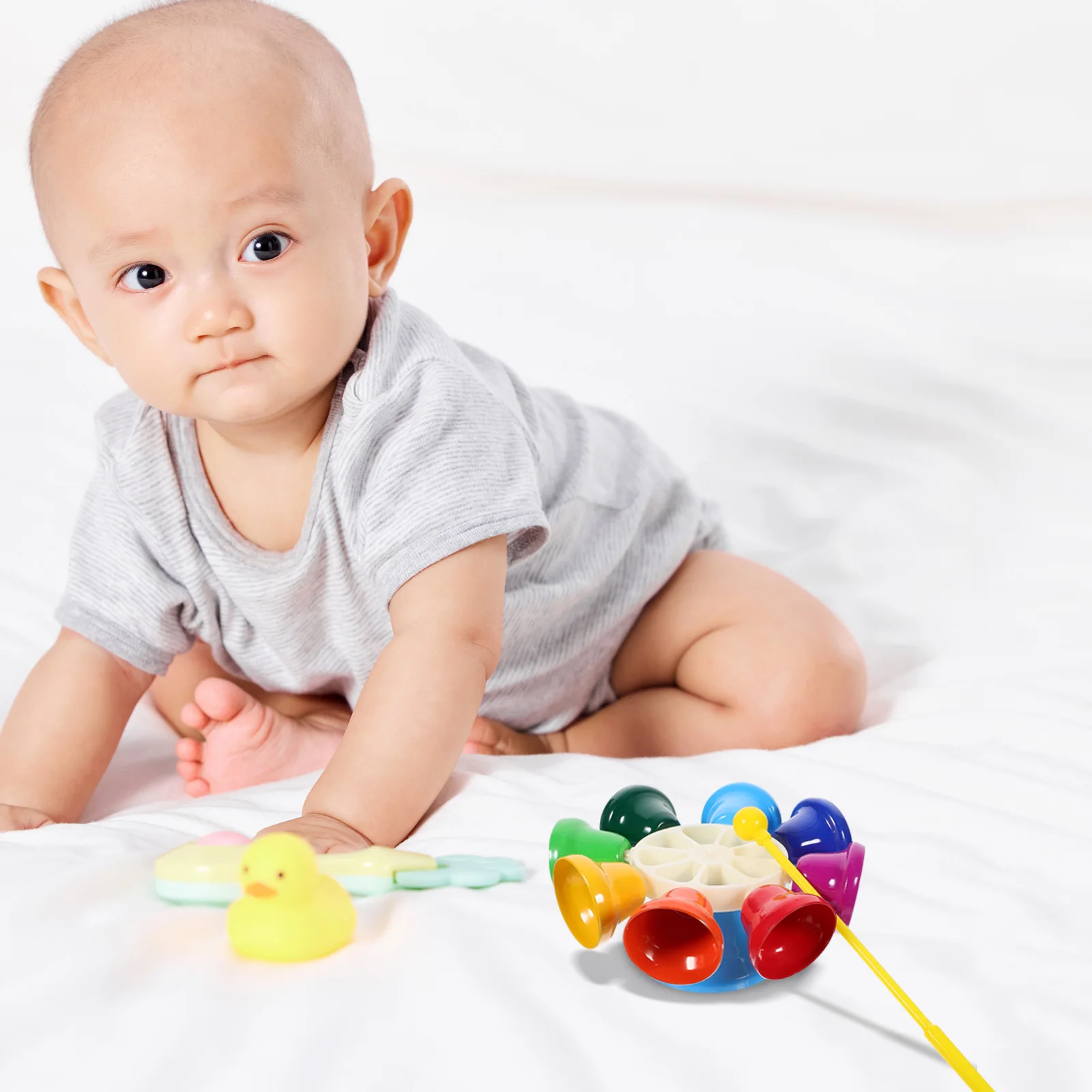 

8 Tone Melody Clock Bell Instrument Wooden Percussion Kids Playing Smooth Safe Colorful Cognitive Sensory Hand Eye Coordination