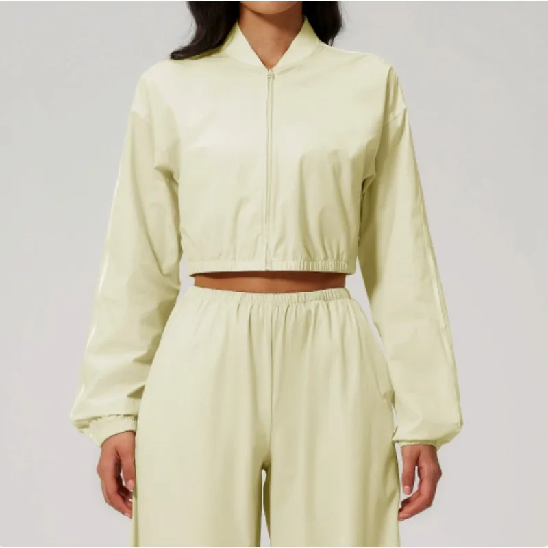 Summer New Yoga  Women's Fitness Sunscreen Long Sleeve Zipper Top Outdoor Fitness Exercise Speed Drying