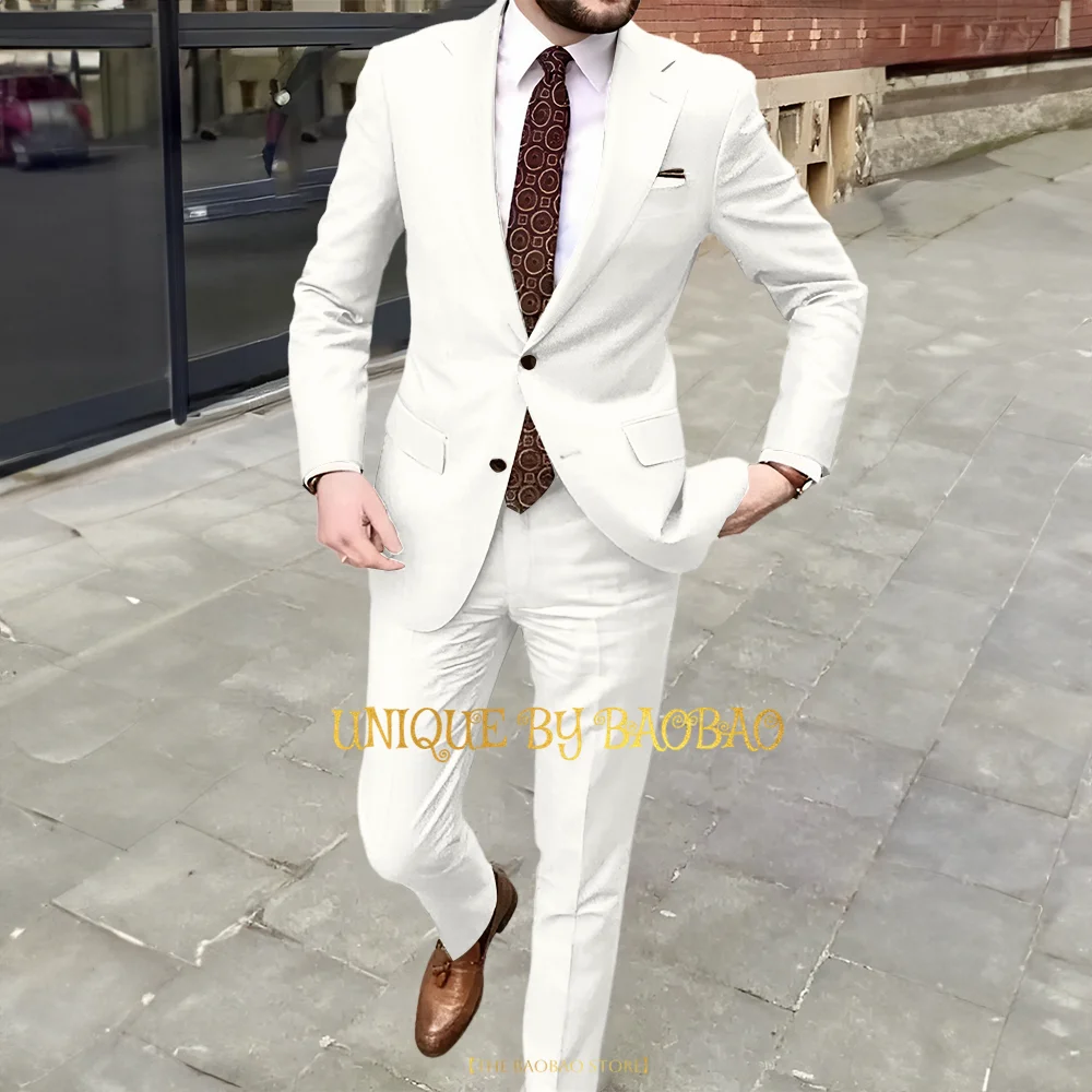 Men\'s 2-piece suit (jacket+pants) single-breasted brown gentleman jacket wedding engagement ball concert dating summer tuxedo