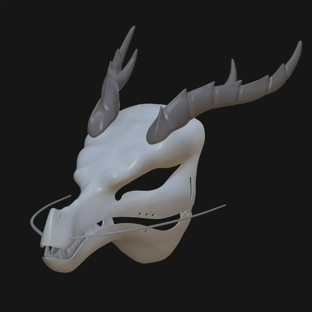 Base Mask Semi-realistic Beast Head Dragon Movable Jaw Beast Suit Skull Shell Furry Cos Accessories