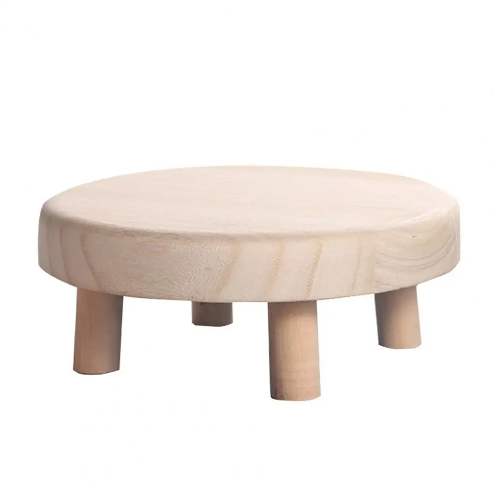 Useful Small Wooden Stool Wear-resistant Flower Pot Stand Fine Workmanship Wood Texture Flower Pot Stand  Rest