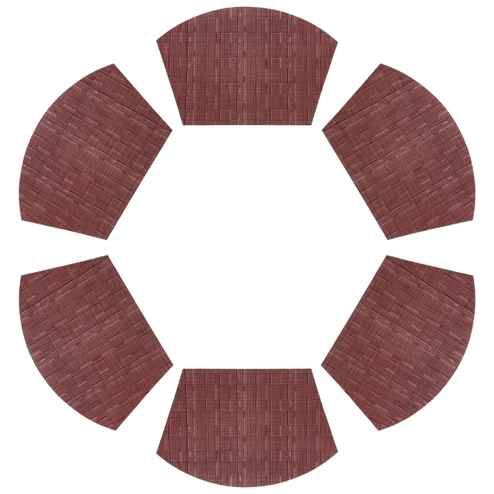 Wedge Placemats Woven Vinyl Mat Round Table Place Mats Washable Dining Table Placemats Reversible Durable 12x18 Inch