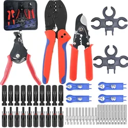 Solar Crimping Tools Kit,Solar Crimper for 2.5/4.0/6.0mm² Solar Panel PV Cable with Wire Cable Cutter,Stripper,Spanner,Connector