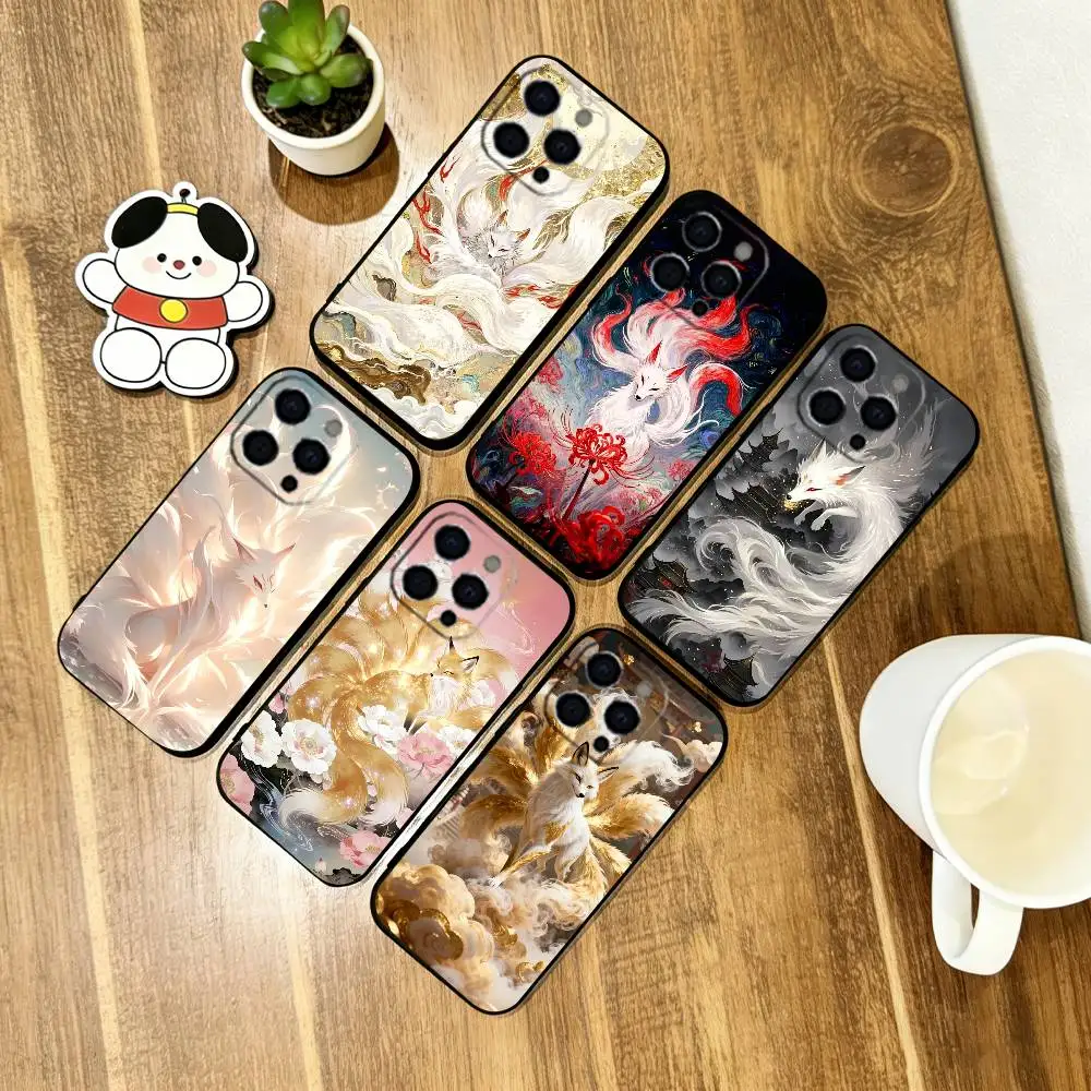 

Fairy fox Phone Case For iPhone 17,16,15,14,13,12,11 Plus,Pro Max,XS,Soft Silicone Black Cover