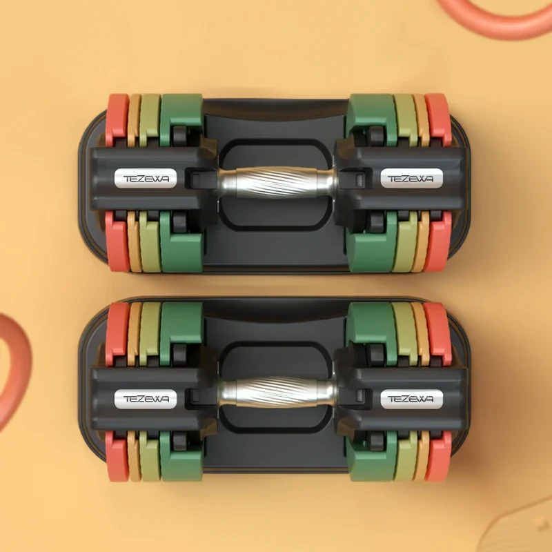 مجموعة دمبلز TEZEW EM قابلة للتعديل للياقة البدنية ، الطاقة ، رفع الأثقال ، بسرعة ، أوتوماتيكي ، 50 رطل #6