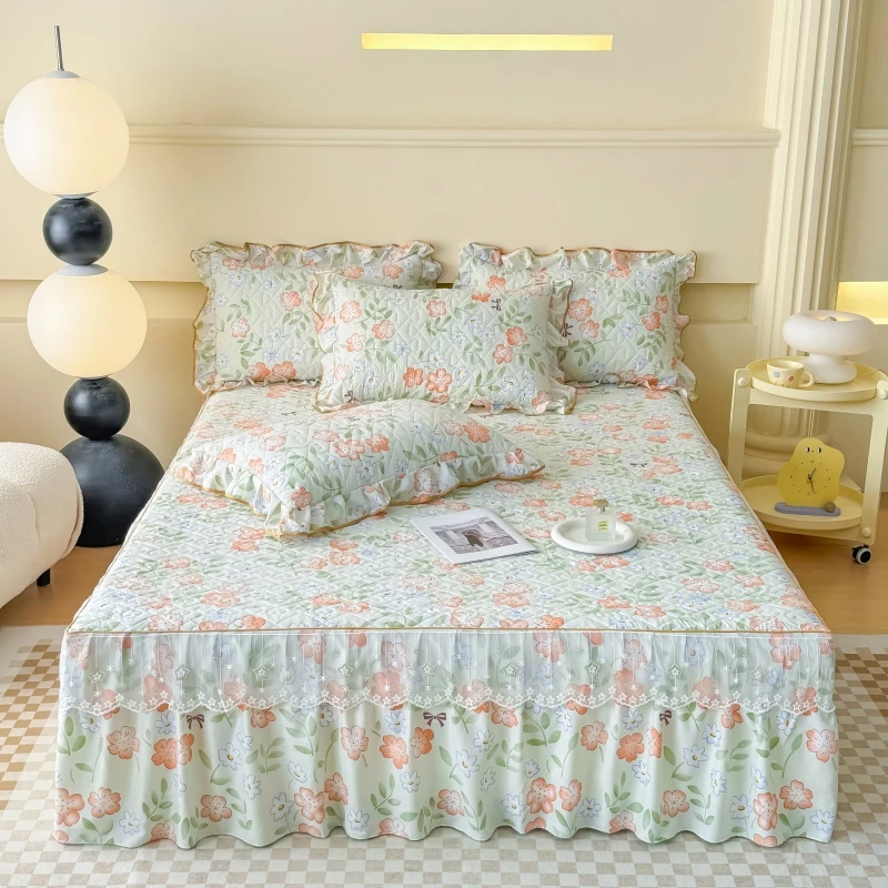

Bonenjoy Lace Style Bed Skirt Double Bedspread Queen/King Size Bed Cover Thicken Bed Linen 베드스커트 Home Bedding (No Pillowcase)