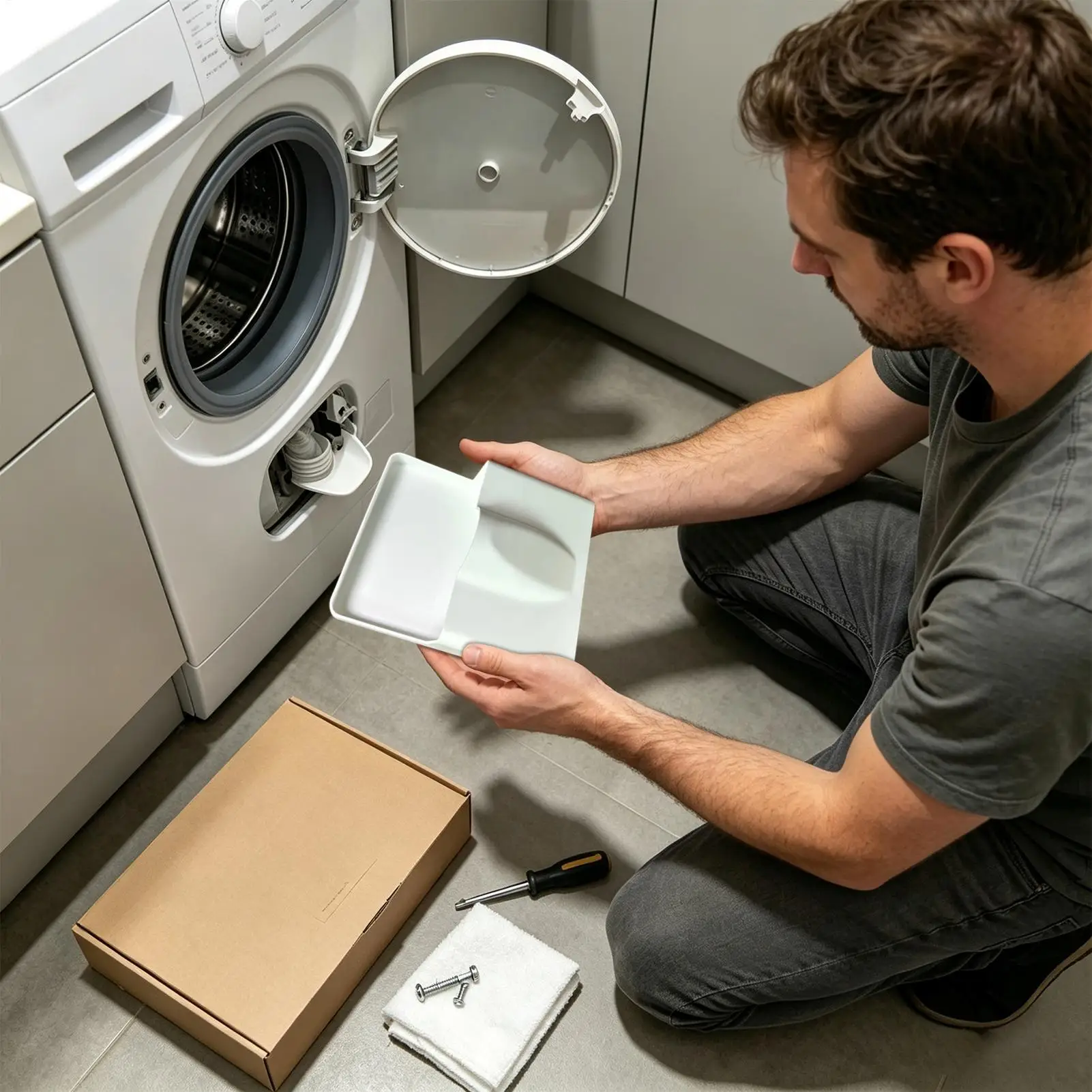 Washing Machine Drain Tray Washer Water Catcher Guide Funnel Laundry Drain Accessory With Spare Funnel Opener Floor Water