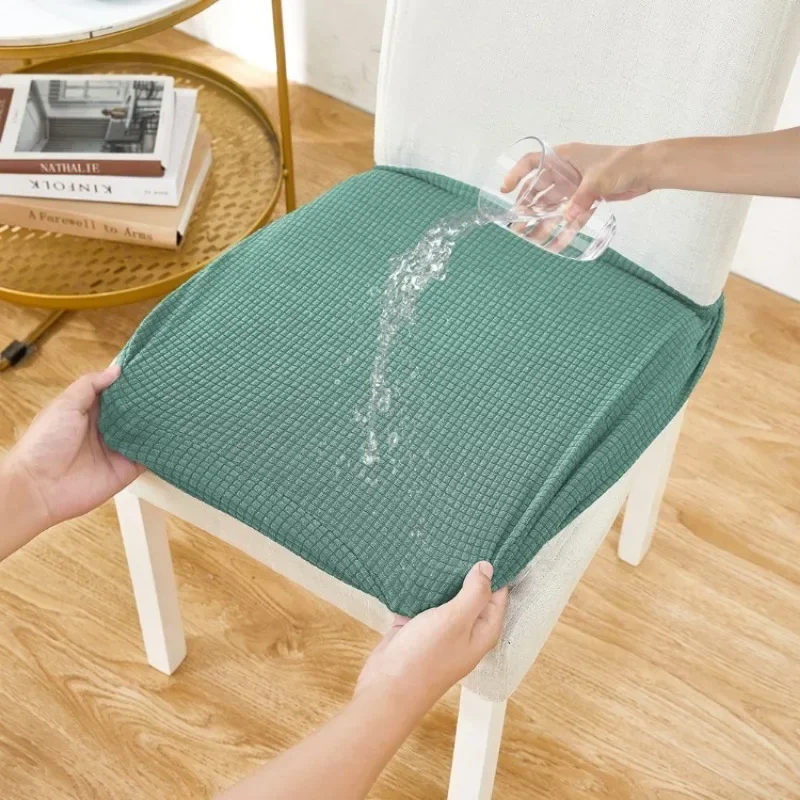 Jacquard Waterproof Chair Cover Spandex Stretch Stool Case Dining Room Kitchen Adjustable Chairs Pad Cover Pad for Home Hotel