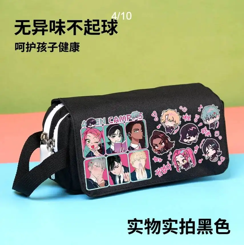 

Game Alien Stage Till Lvan Cartoon Kawaii Cosplay Canvas Student Flip Pen Bag Pencil Case Acg Anime Stationery Gifts