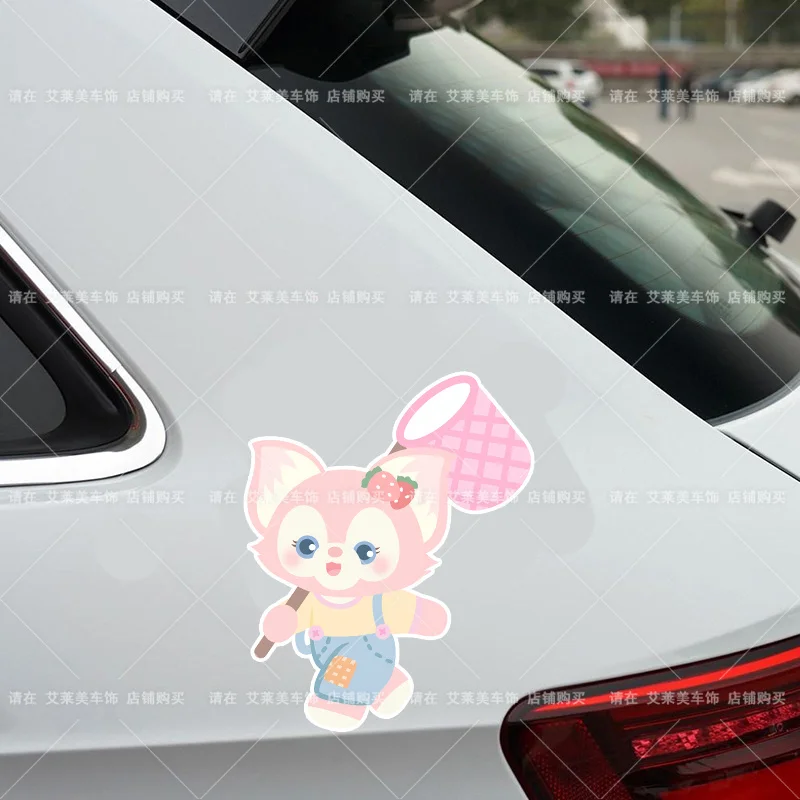 ディズニー漫画ダッフィーかわいいリナベル誕生日プレゼント、車のスクラッチマスク装飾、冷蔵庫、トイレ装飾ステッカー