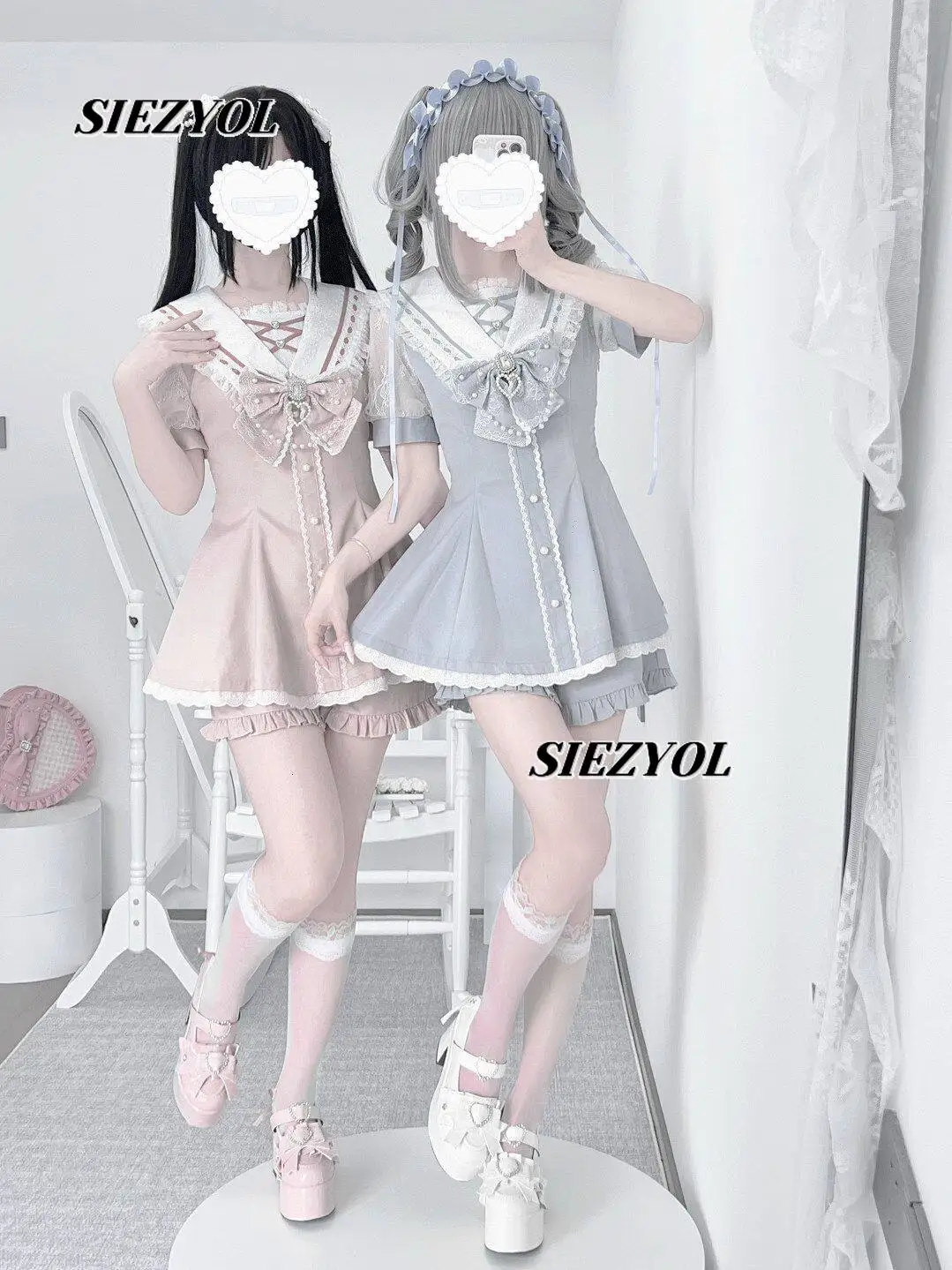2026 Summer New Arrival Japanese-style Pink Sweet Girl High-waisted Slim-fit Short-sleeve Op Dress and Shorts Two-piece Set