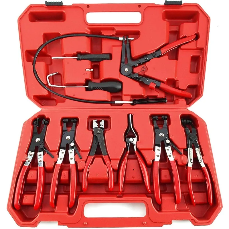 

9 Pcs Automotive Fuel Oil Tool Hose Clamp Plier Set Swivel Jaw Flat Automotive Pliers Set