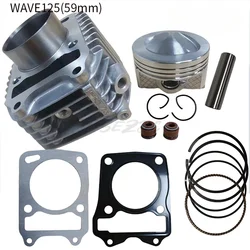 Motorcycle Standard Cylinder Kit Suitable for Honda WAVE 125 Cylinder Diameter 59mm 125cc Sleeve Piston
