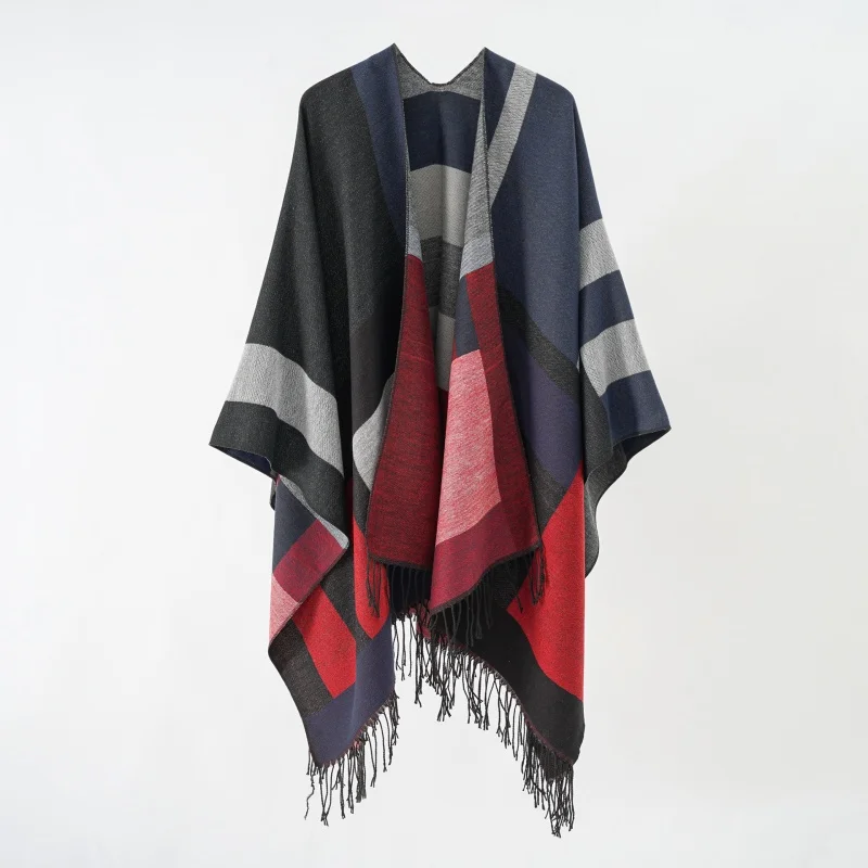 A ladies autumn and winter scarf women\'s fashion commuter cashmere scarf simple striped warm shawl