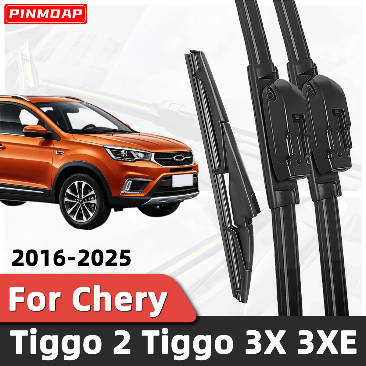3 Stück Auto-Scheibenwischer Passend für Chery Tiggo 2 Tiggo 3X 3XE 2016-2025 Auto-Windschutzscheiben-Zubehör 2024 2023 2022