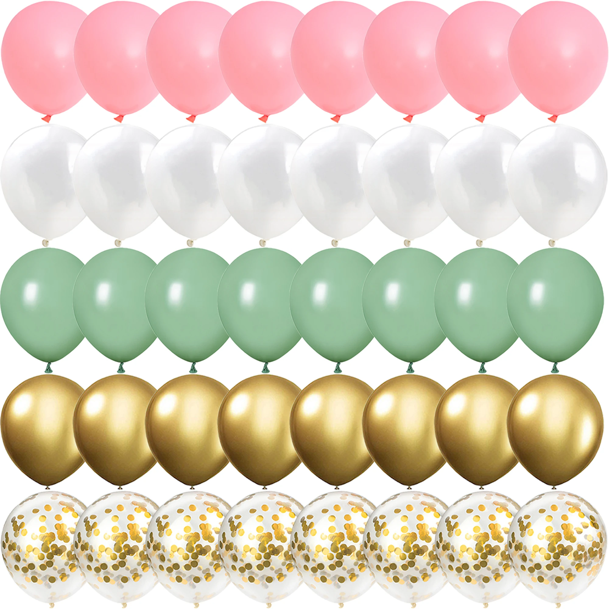 

40PCS 10inch Pink, white, gold Balloons Gender Reveal Wedding Valentine's Day Baby Shower Birthday Globos Party Decorations