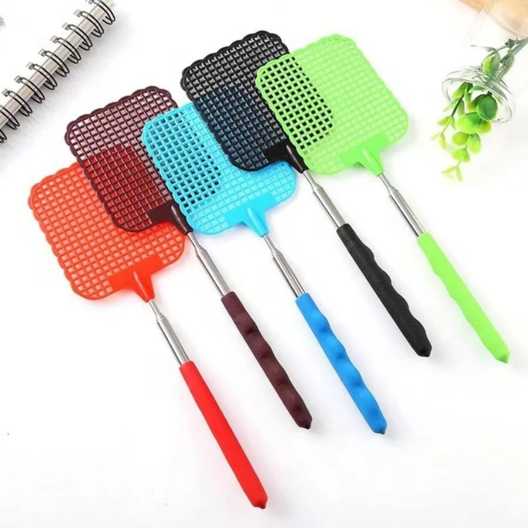 Retractable Fly Swatter Telescopic Plastic Mosquito Killer Extendable Insect Swatter for Home Outdoor