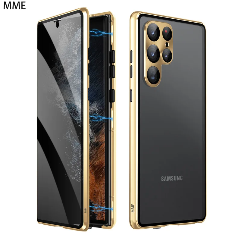 

Магнитный чехол Privacy для Samsung S24 Ultra/S25 Ultra/S24, двустороннее закаленное стекло, полная защита 360°, магнитное крепление