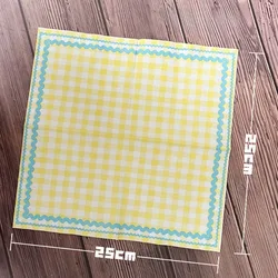 Servilletas de papel con estampado a cuadros para decoración de fiestas, manteles individuales de 3 capas, color amarillo, 25x25cm, 20 piezas/Pac