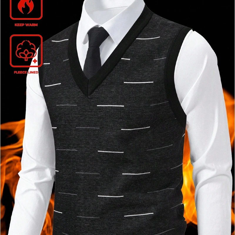 

Classic Mens Waistcoat Knit Vest Sleeveless Sweater Pullover Vests V-Neck Business Casual Party Men's Kntted Vests