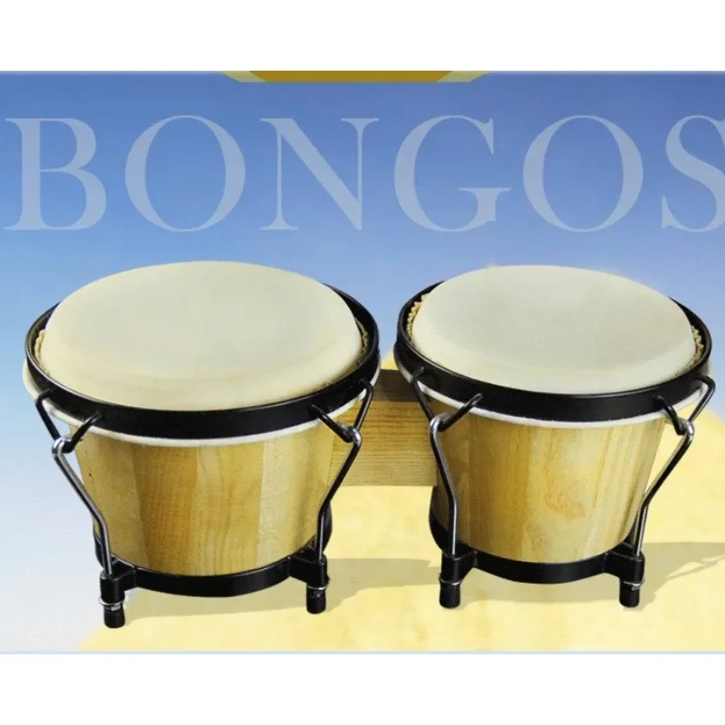 6/ 7inch Wooden African Bongos Drum Percussion Musical Instruments Thick Goatskin Boy Girl Early Music Toys Send Wrench