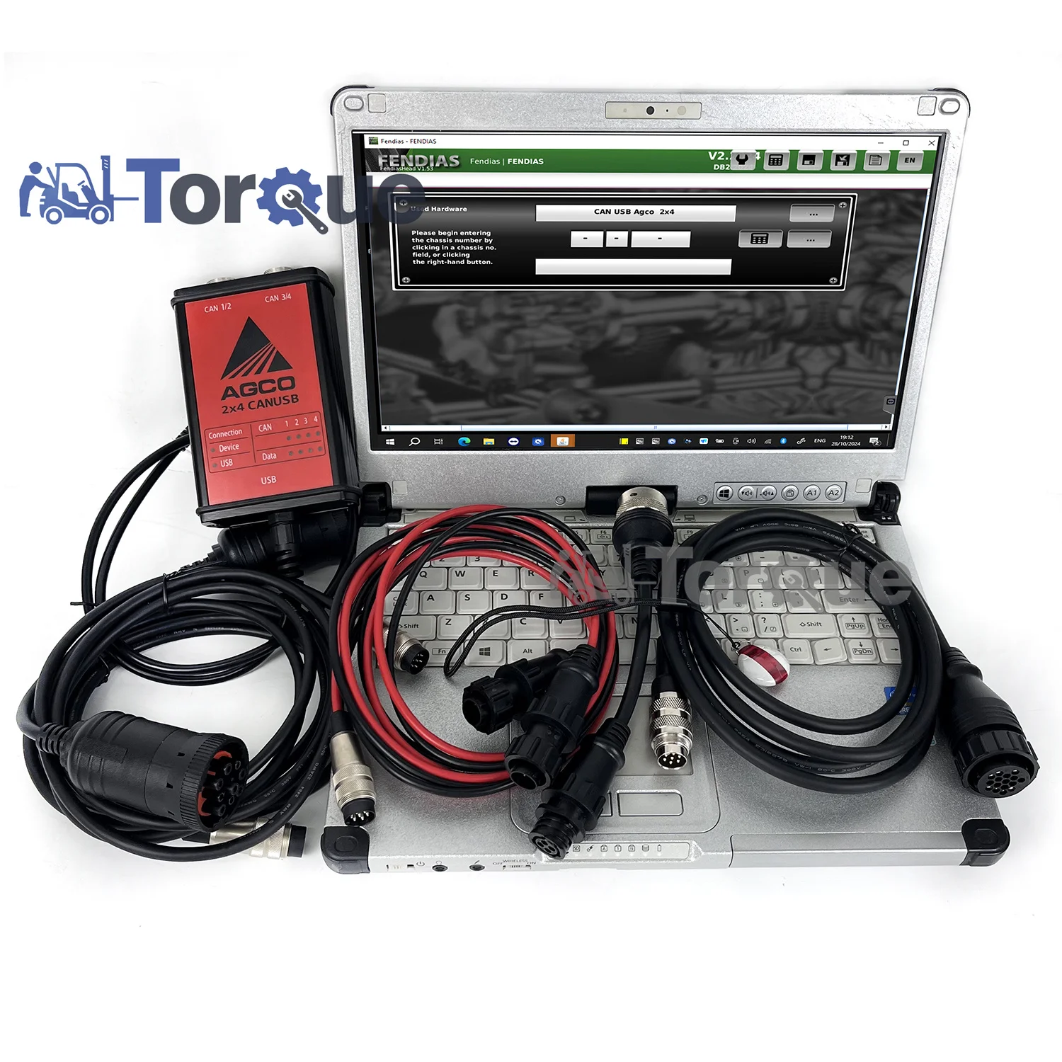 For Massey Ferguson Fendt AGCO Tractor Diagnostic Tool for AGCO EDT Electronic Diagnostic Tool with key dongle+ CF19/C2 Laptop