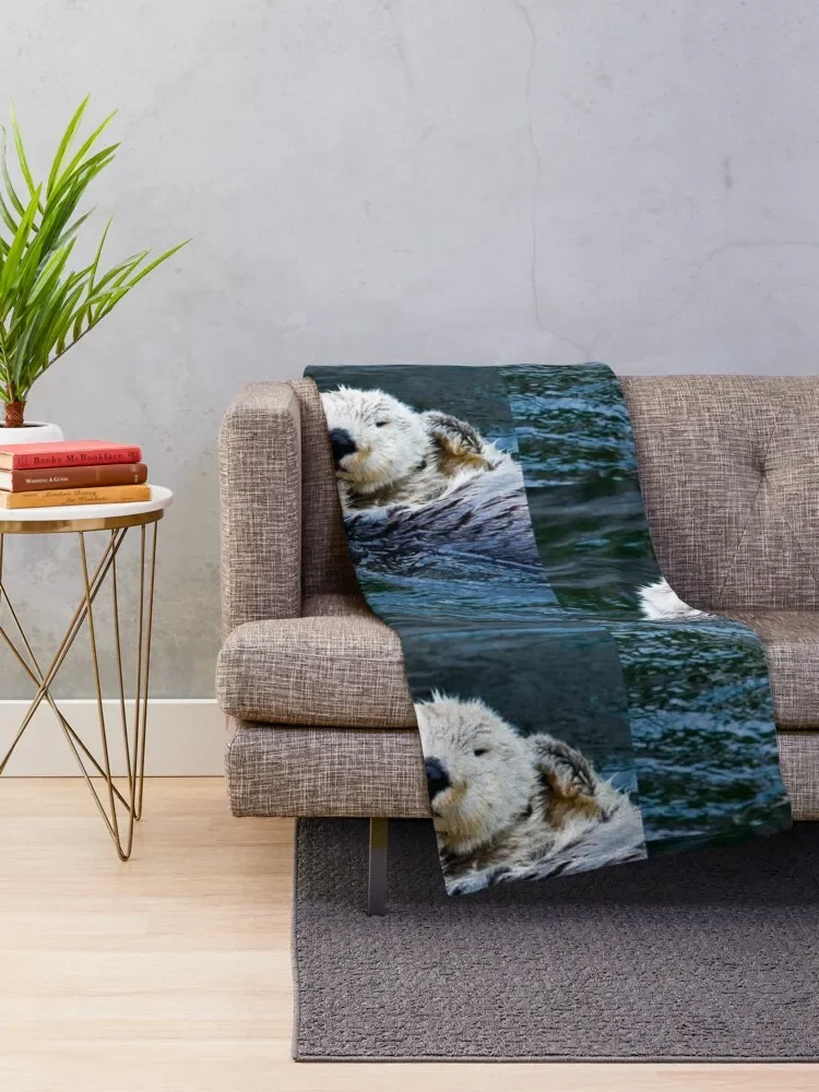 Otterly blissful Throw Blanket Sofa Throw Custom Bed bed plaid Blankets