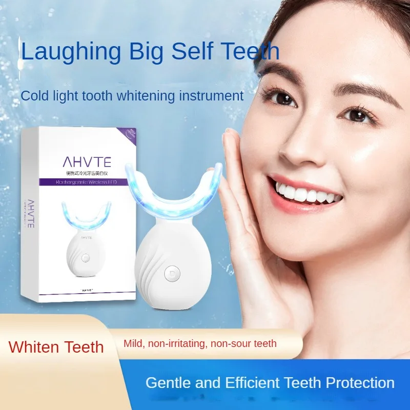 Teeth Whitening Instrument White Tooth Yellow Stain Removal Gel Wireless Blue Cold Light Led Cleaner Bleaching Fresh Breath