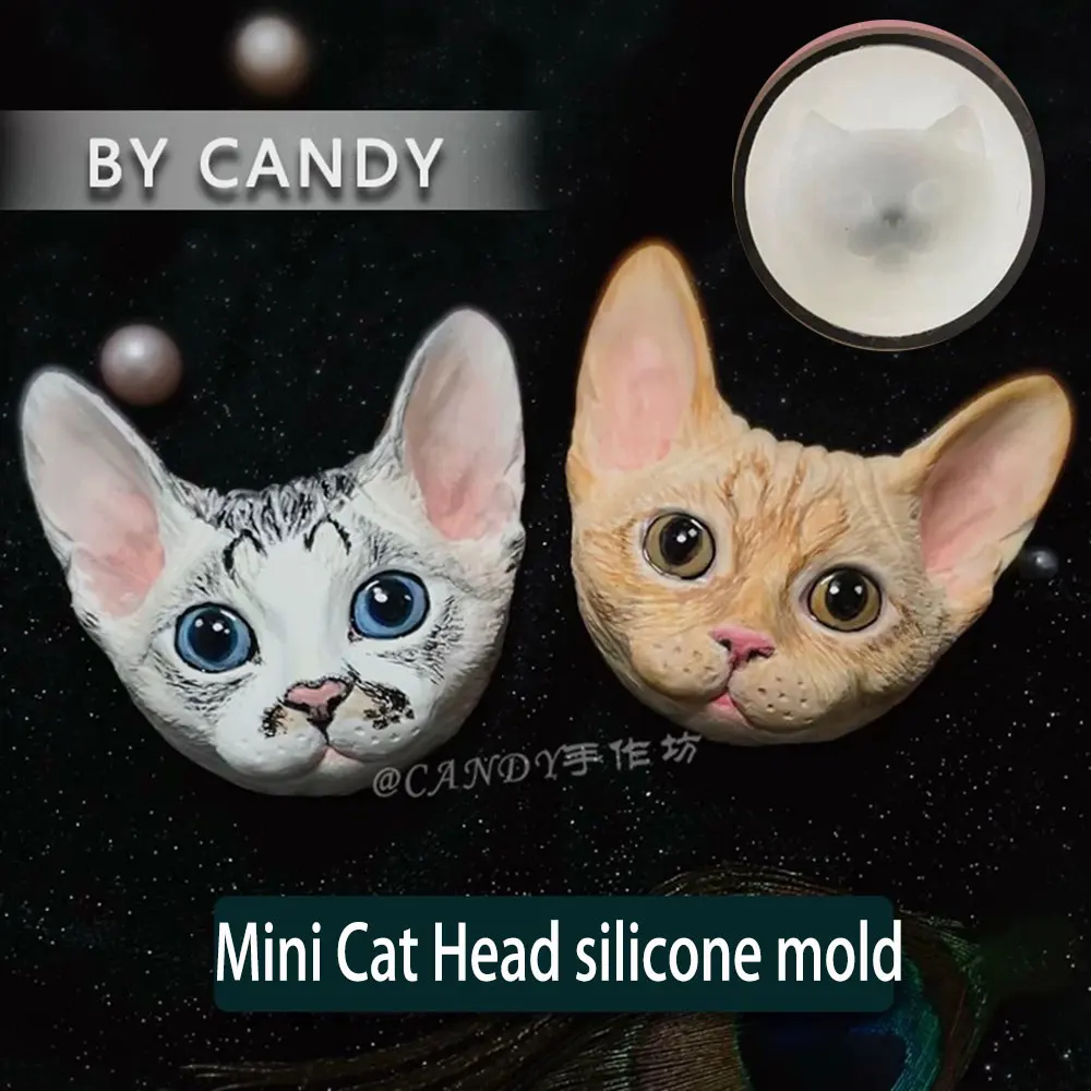 

DIY Devin Cat Силиконовая форма Pet Cat Гипсовый сувенир Наклейки на холодильник Эпоксидная смола Орнамент Животное Форма Автомобильный воздуховыход Декор