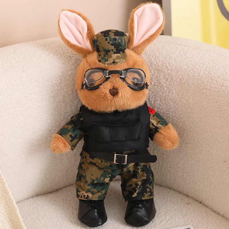 

Cartoon Army Panda Rabbit Plush Doll Creative Camouflage Clothing Animal Doll Military Fan Gift