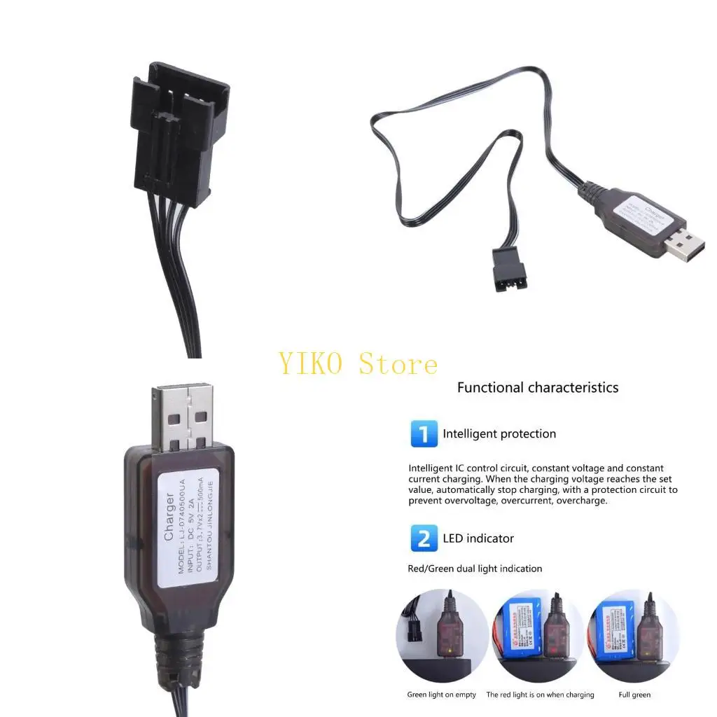 K32C USB Cord SM4P USB Charging Cable For 7.4V Lithium Batteries In RCModels