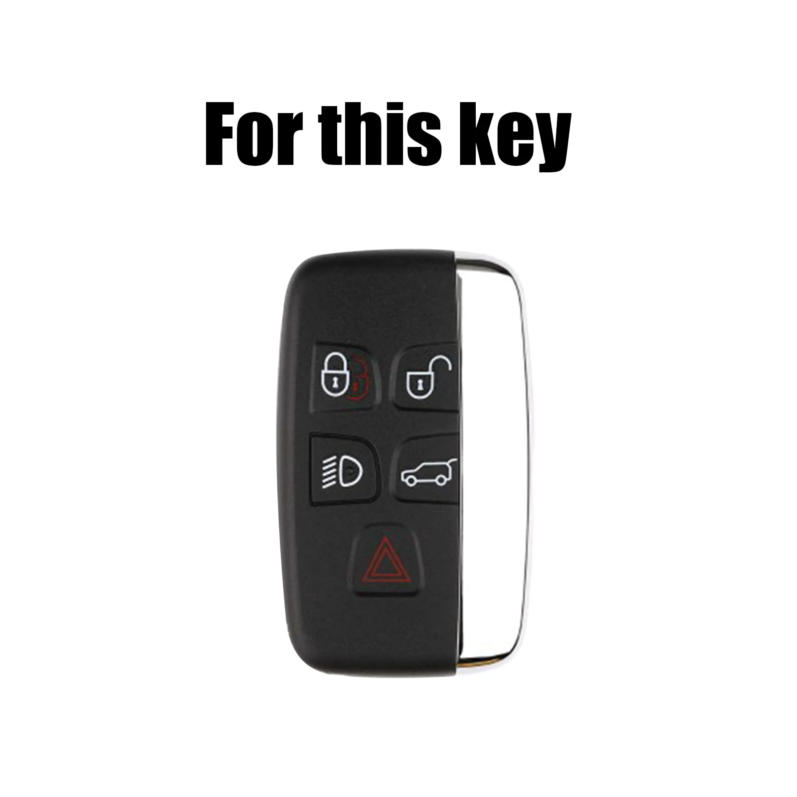 Silicone 5 Button Car Key Cover Case Holder For Land Rover Discovery 4 Freelander 2 Range Rover Evoque 2018 2017 2016