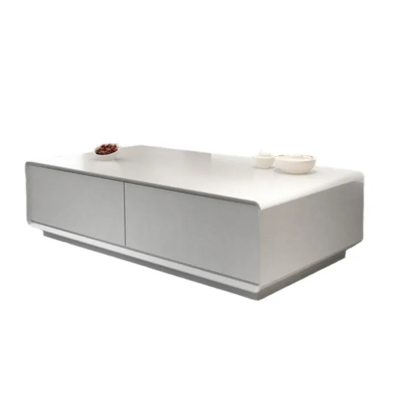 

Modern simple coffee table, TV cabinet combination, large and small apartment, household living room tea, modern round edge