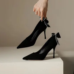 Bla Versatile High Heels 2023 Spring New Pointed Toe Slip-On Work Commute Profional Large Size Faion Single oes