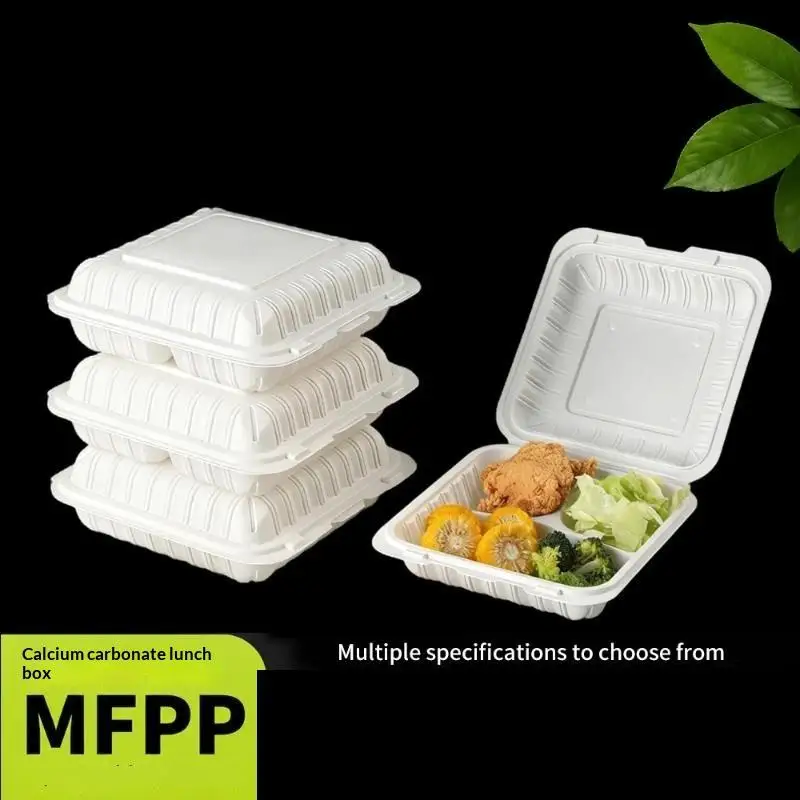 Disposable Clamshell Food Boxes 5Pcs Microwavable Secure Seal Takeaway Lunch Containers for Home Restaurant Dual Use